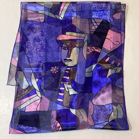 Vintage Retro Picasso Scarf ?Size 60”X14” main image 6